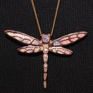 Dragonfly Women's Pendant and Chain 17"